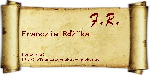 Franczia Réka névjegykártya